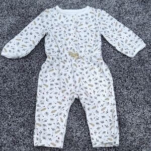Carter's White & Gold Holiday Jumpsuit